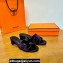 Hermes High heel Oasis sandals Purple in velvet with iconic "H" cut-out details Top Quality 2024