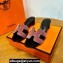 Hermes High heel Oasis sandals Pink in velvet with iconic "H" cut-out details Top Quality 2024
