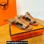 Hermes Invincible 50 sandals Brown in Calfskin with iconic Medor studs Top Quality 2024