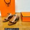 Hermes Invincible 50 sandals Brown in Calfskin with iconic Medor studs Top Quality 2024