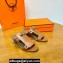 Hermes Invincible 50 sandals Brown in Calfskin with iconic Medor studs Top Quality 2024