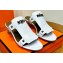 Hermes Invincible 50 sandals White in Calfskin with iconic Medor studs Top Quality 2024