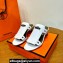 Hermes Invincible 50 sandals White in Calfskin with iconic Medor studs Top Quality 2024
