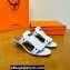 Hermes Invincible 50 sandals White in Calfskin with iconic Medor studs Top Quality 2024