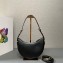Prada Arqué leather shoulder bag 1BC194 Black 2024