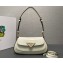Prada Brushed leather shoulder bag 1BD345 White 2024