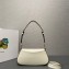 Prada Brushed leather shoulder bag 1BD345 White 2024