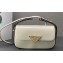 Prada Brushed leather shoulder bag 1BD339 White 2024