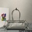 Prada Medium leather handbag with Long Handle 1BA426 Gray 2024