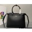Prada Buckle medium leather handbag with double belt 1BA417 Black 2024