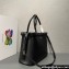 Prada Buckle medium leather handbag with double belt 1BA417 Black 2024