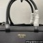 Prada Buckle medium leather handbag with double belt 1BA417 Black 2024