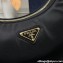 Prada Re-Nylon and Patent Leather Hobo Bag 1BC214 Black 2024