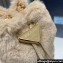 Prada shearling mini Pouch bag 1NR016 Beige 2024