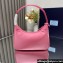 Prada Re-Edition 2000 Re-Nylon and Saffiano Mini Hobo Bag 1NE515 Pink/Gold 2024