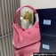 Prada Re-Edition 2000 Re-Nylon and Saffiano Mini Hobo Bag 1NE515 Pink/Gold 2024