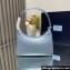 Prada Re-Edition 2000 Re-Nylon and Saffiano Mini Hobo Bag 1NE515 Sky Blue/Gold 2024