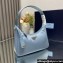 Prada Re-Edition 2000 Re-Nylon and Saffiano Mini Hobo Bag 1NE515 Sky Blue/Gold 2024