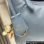 Prada Re-Edition 2000 Re-Nylon and Saffiano Mini Hobo Bag 1NE515 Sky Blue/Gold 2024