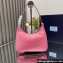 Prada Re-Edition 2005 Re-Nylon and Saffiano Mini Hobo Bag 1NE204 Pink/Gold 2024