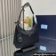 Prada Re-Edition 2005 Re-Nylon and Saffiano Mini Hobo Bag 1NE204 Black/Gold 2024