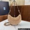Prada Arqué shearling shoulder bag 1BC194 Beige 2024
