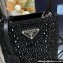 Prada Panier Satin bag with Crystals 1BA373 Black 2024