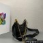 Prada Re-Edition 2005 Leather Shoulder Hobo Bag with nylon shoulder strap 1BH204 black 2024