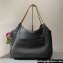 Prada Soft Calfskin Leather Chain Tote Bag 1BA638 Black/Gold 2024