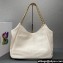 Prada Soft Calfskin Leather Chain Tote Bag 1BA638 White/Gold 2024
