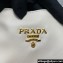 Prada Soft Calfskin Leather Chain Tote Bag 1BA638 White/Gold 2024