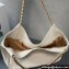 Prada Soft Calfskin Leather Chain Tote Bag 1BA638 White/Gold 2024