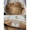 Prada Soft Calfskin Leather Chain Tote Bag 1BA638 White/Gold 2024