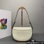 Prada Arqué leather shoulder bag with flap 1BD365 White 2024