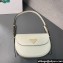 Prada Arqué leather shoulder bag with flap 1BD365 White 2024