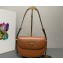 Prada Arqué leather shoulder bag with flap 1BD365 Brown 2024