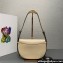 Prada Arqué leather shoulder bag with flap 1BD365 Beige 2024