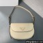 Prada Arqué leather shoulder bag with flap 1BD365 Beige 2024