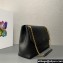 Prada Large leather shoulder bag 1BD368 Black 2024