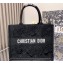 Dior Medium Book Tote Bag in Black D-Lace Butterfly Embroidery with 3D Macramé Effect 2024