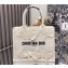 Dior Small Book Tote Bag in White D-Lace Butterfly Embroidery with 3D Macramé Effect 2024