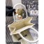Dior Small Book Tote Bag in White D-Lace Butterfly Embroidery with 3D Macramé Effect 2024