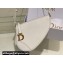 Dior Saddle Shoulder Pouch Bag in White Goatskin 2024