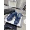 Chanel Patent Crumpled Lambskin Platform Sandals G45016 Blue 2024