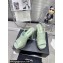 Chanel Patent Crumpled Lambskin Platform Sandals G45016 Light Green 2024