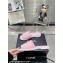 Chanel CC Logo Fabric Flat Mules Pink 2024