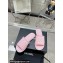 Chanel CC Logo Fabric Flat Mules Pink 2024