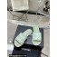 Chanel CC Logo Fabric Flat Mules Green 2024