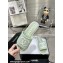 Chanel CC Logo Fabric Flat Mules Green 2024