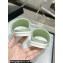 Chanel CC Logo Fabric Flat Mules Green 2024